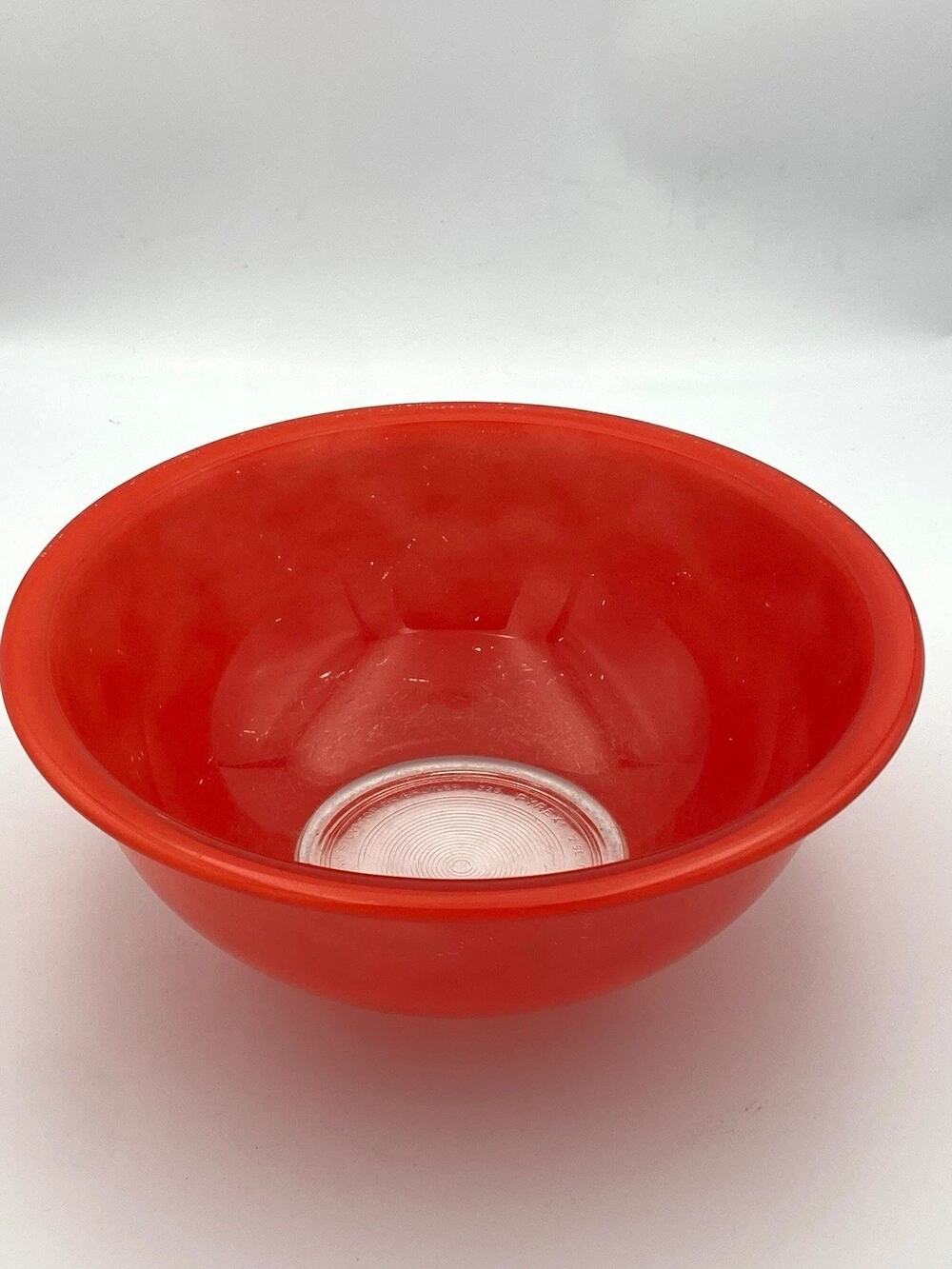 Pyrex 325 Vintage Red/Clear Glass Mixing Bowl 2.5 qt 11" Microwave Safe